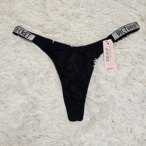 New Victoria's Secret Swim thong Bikini bottoms black VS sold out